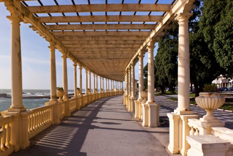 A wooden pergola