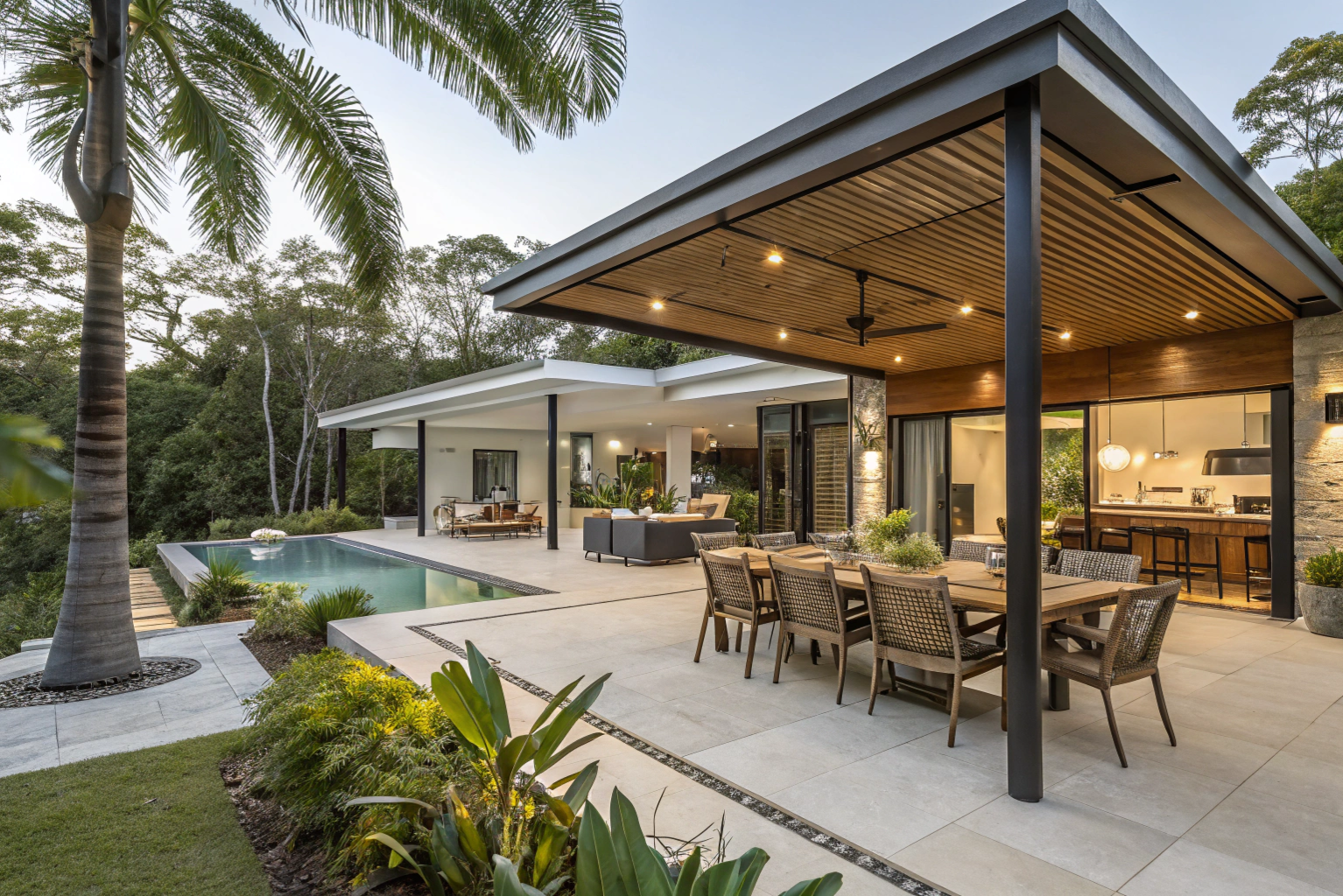 Custom-designed patio at a Sunshine Coast home