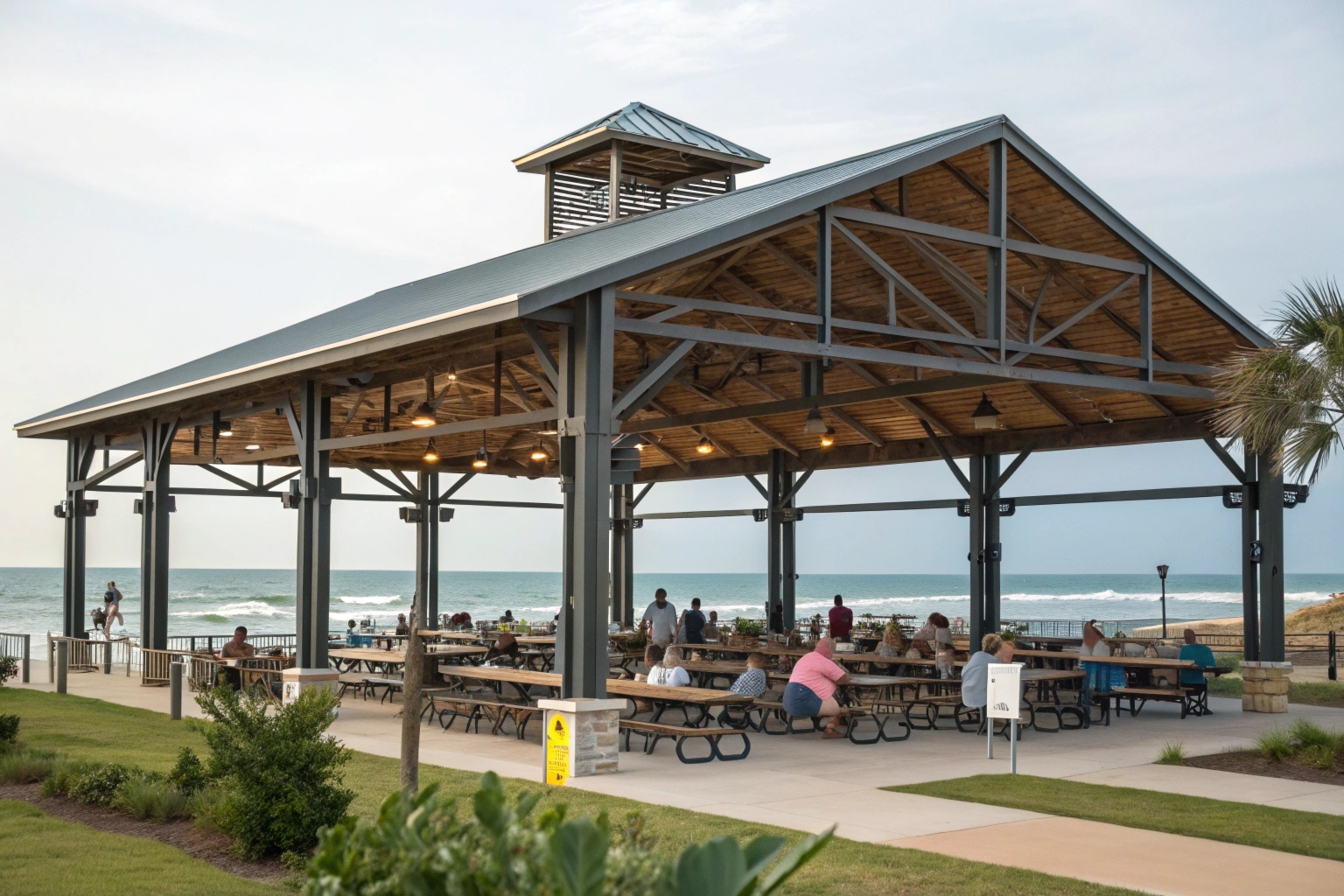 Commercial pavilion gazebo at Sunshine Coast restaurant with ocean views